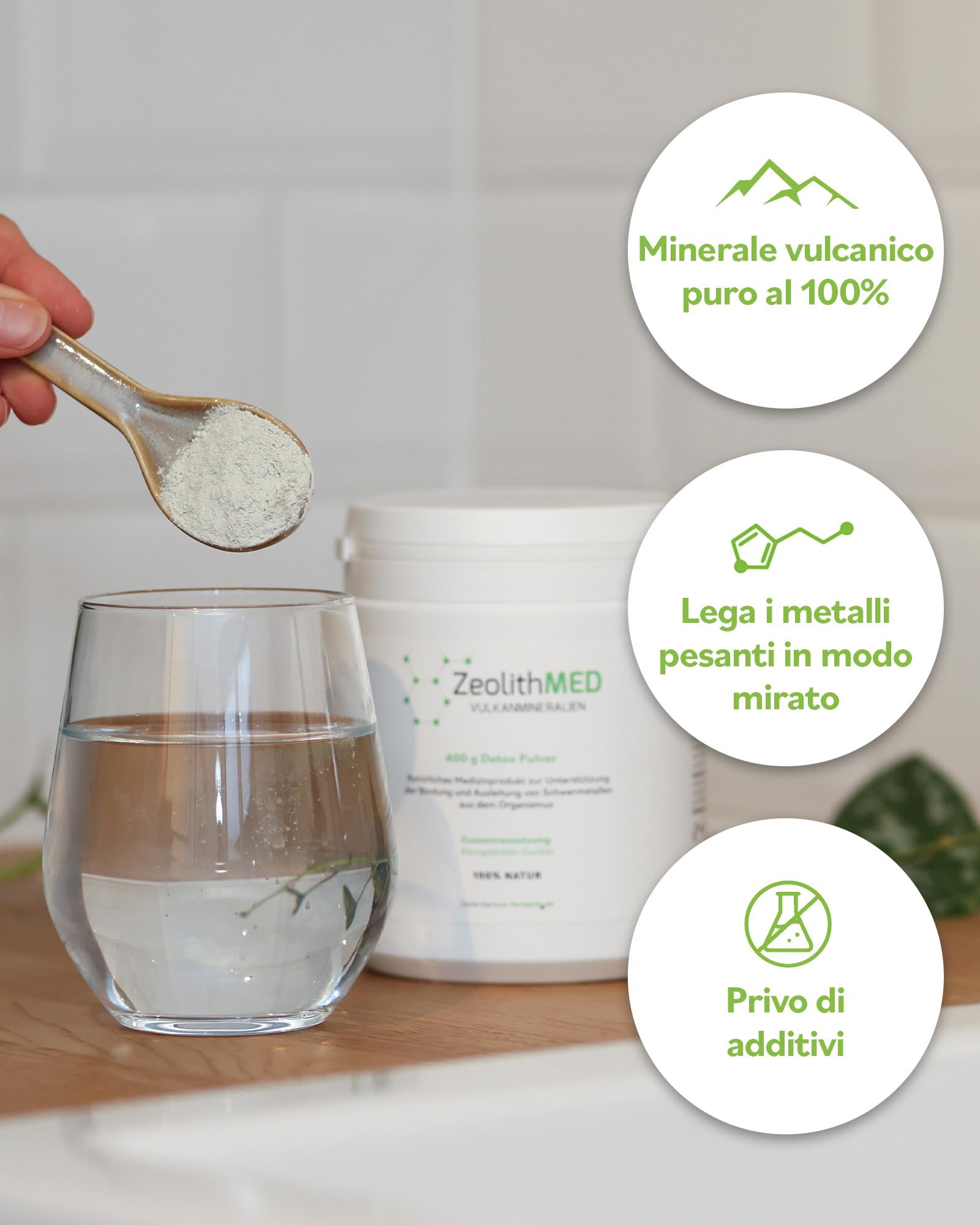 Zeolite MED Detox-Polvere 400g Dispositivo Medico CE