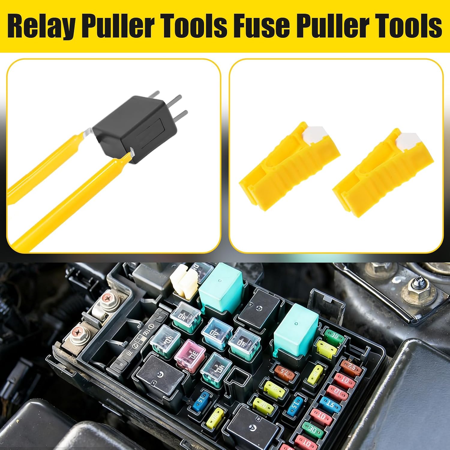 6 PCS Universal Fuse Removal Tool, Automobile Fuse Puller Pliers Setrelay Fuses Removers Tools Car Fuses Remover Set Car Vehicle Battery Terminal Wiper Remover for Motorcycle Truck SUV Repair Tools
