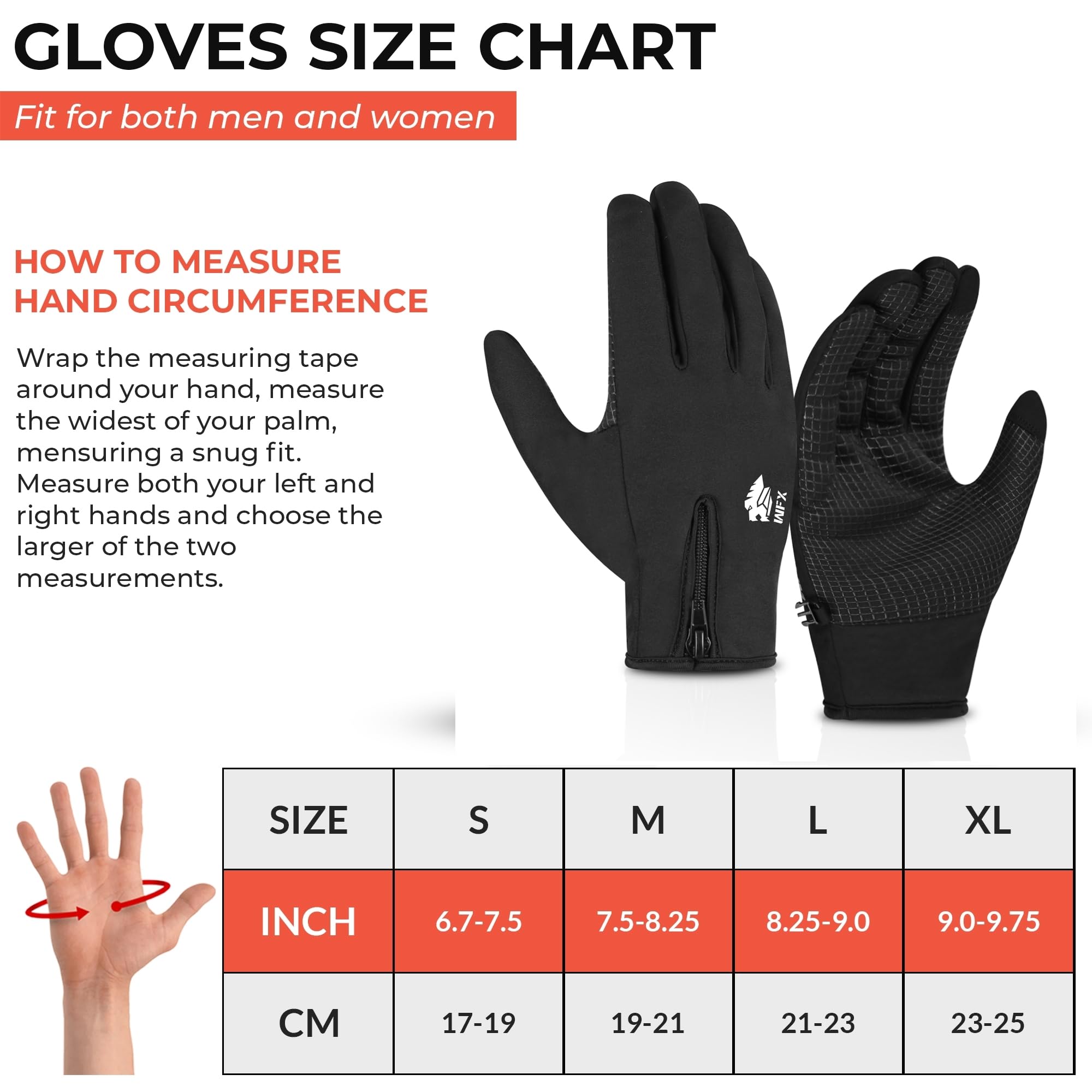 Guantes de running térmicos antideslizantes para pantalla táctil para hombre y mujer