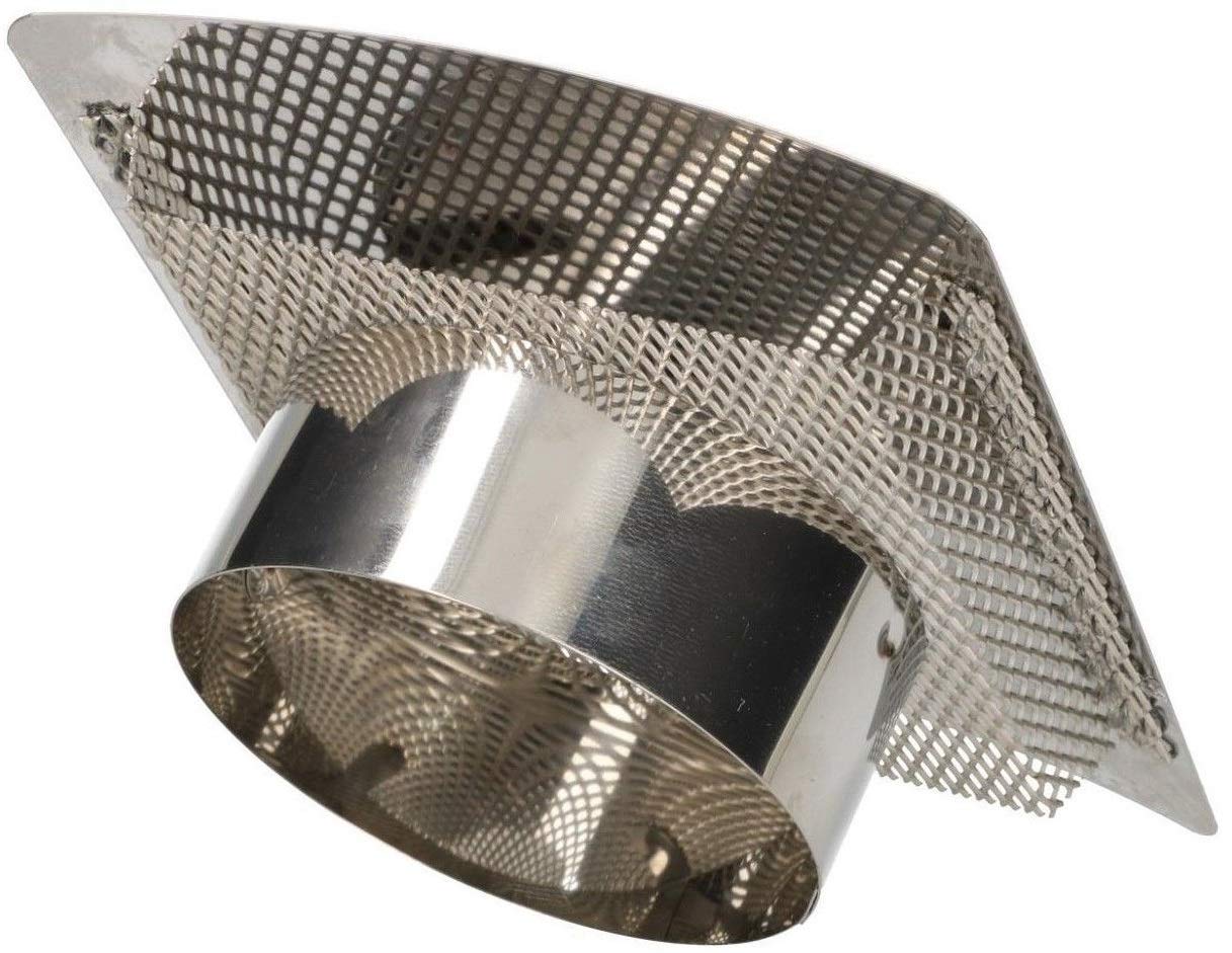 KOTARBAU® Kratka wentylacyjna wypukła z siatką metalową Ø 100 mm stal nierdzewna matowa