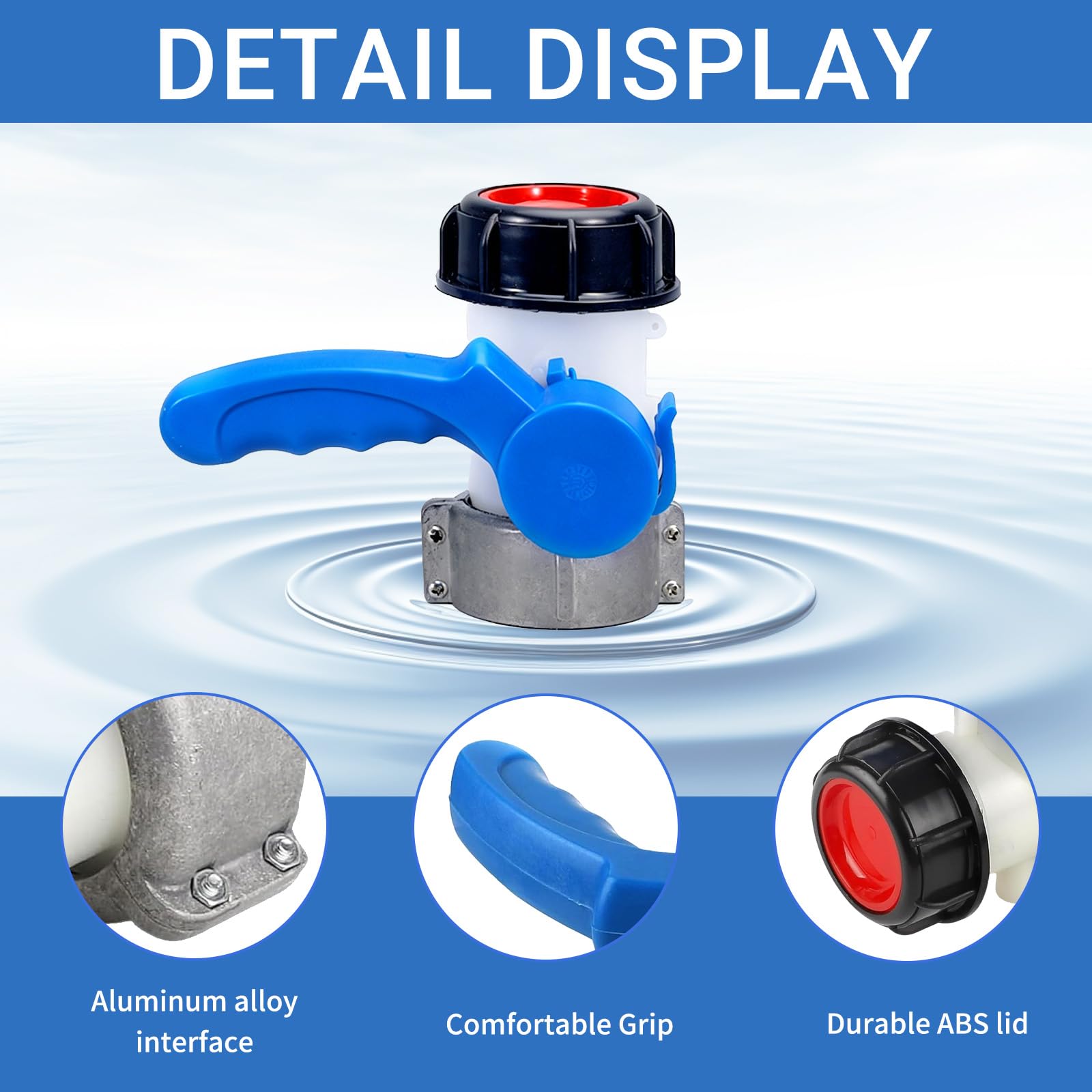 Vanne Papillon Adaptateur pour Réservoir IBC,Adaptateur Universel IBC DN50 75mm,Vanne Cuve 1000L Plastique,Adaptateurs pour Robinet D'arrêt IBCs,pour Réservoir D'eau de Pluie,Réservoirs IBCs