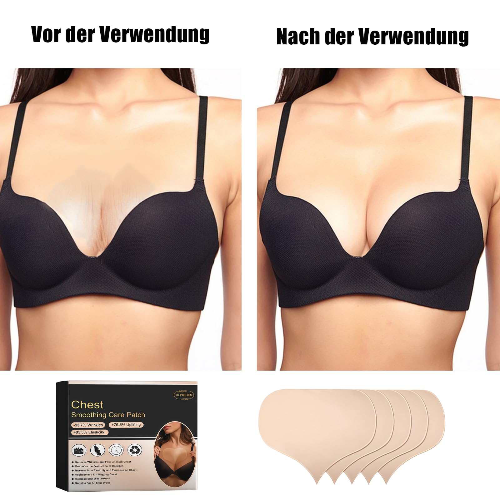 20 Stück Dekoltee Pads Antifalten Brustpads Herzform Transparent Pads Antifalten Dekollete Anti Falten Pad Haut Straffer Und Glatter Für Pflege Zu Hause Unterwegs