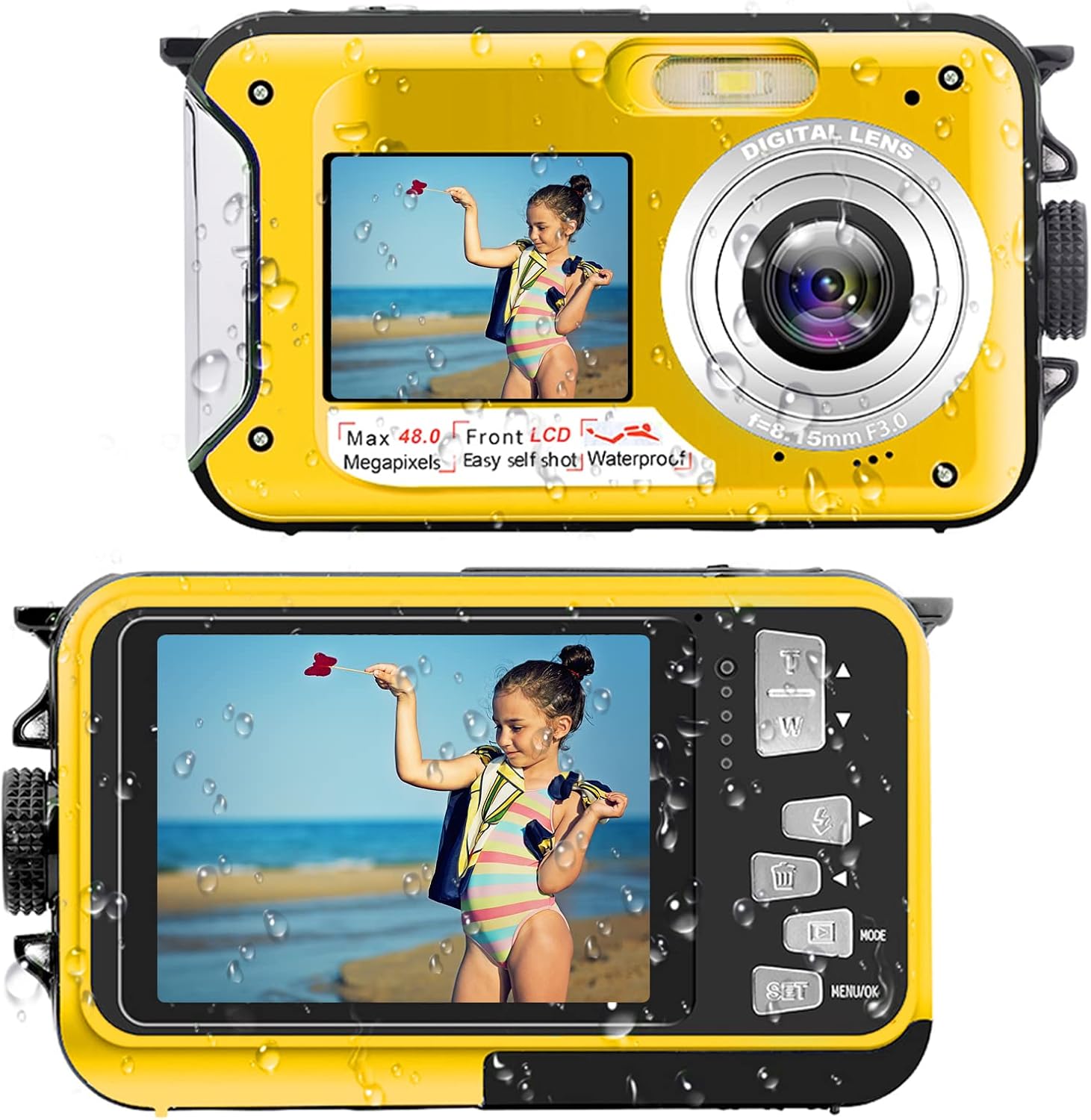 Waterproof Digital Camera 48MP Underwater Camera FHD 2.7K