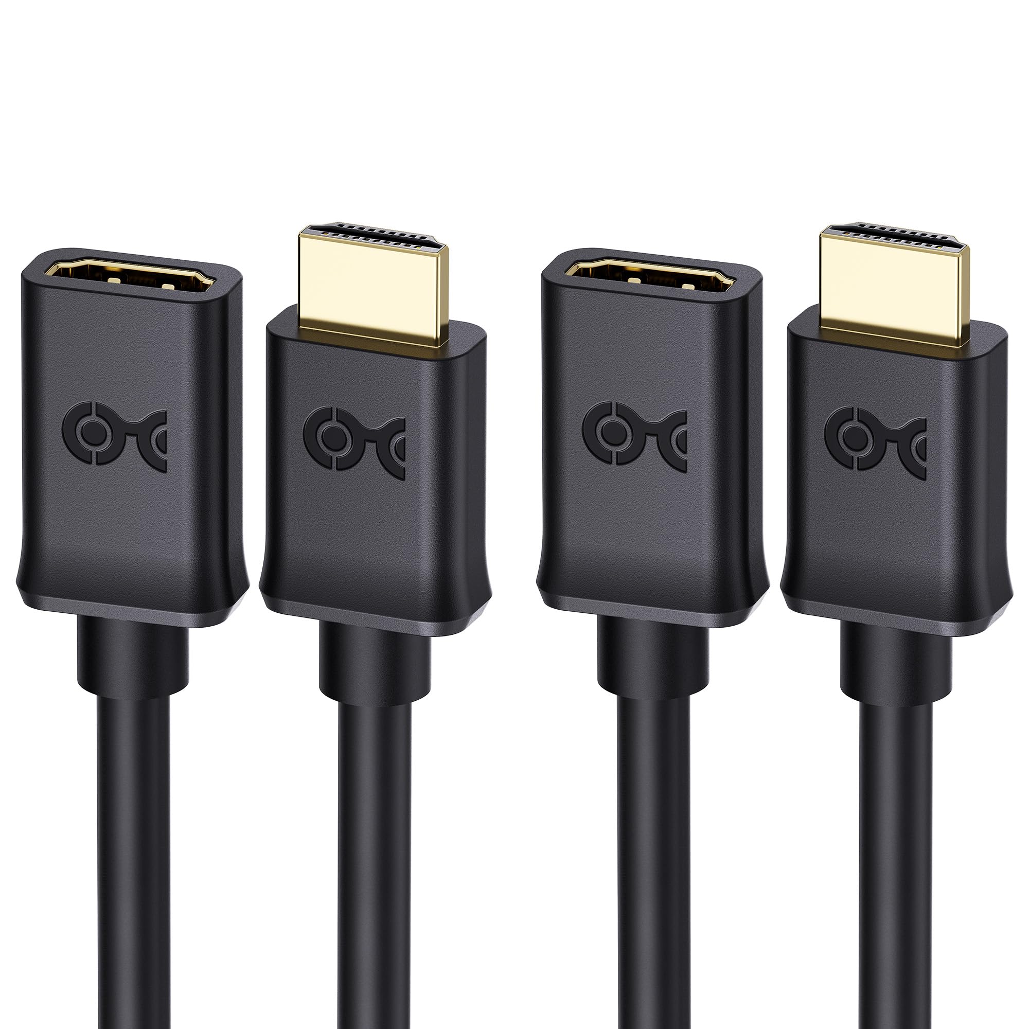 Photo 1 of Cable Matters 2-Pack High Speed HDMI Extension Cable 1.5 ft (Male to Female HDMI Extender Cable) with Ethernet - 3D and 4K Resolution Ready