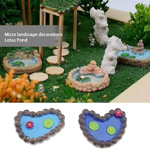 Miniatura 2 de ECSiNG Estanques de casa de muñecas en miniatura de resina de paisaje de hadas para estanques de jardín, accesorios de decoración de acuario para