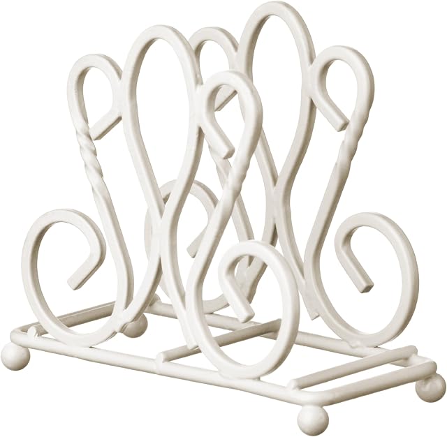 Premier Housewares 508282 De Lis Napkin Holder - Cream H12 x W14 x D7cm