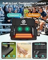 Vista 5 de HOPERAN Massage Heated Stadium Seats for Bleachers with Back Support & Lumbar Pillow, 3 Level Heating & 6 Modes Massage Portable Heated Stadium
