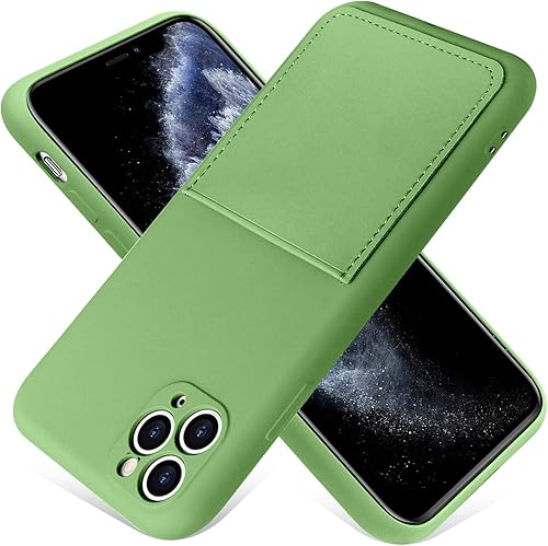 MZELQ Funda para iPhone 11 Pro Max 2019 (6.5 pulgadas), ranura para tarjeta de silicona líquida, suave, delgada, ultra delgada, funda de ajuste a