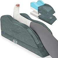 Vista 10 de KingPavonini Almohadas ajustables de elevación de piernas para después de la cirugía con curva ergonómica, almohada de espuma viscoelástica