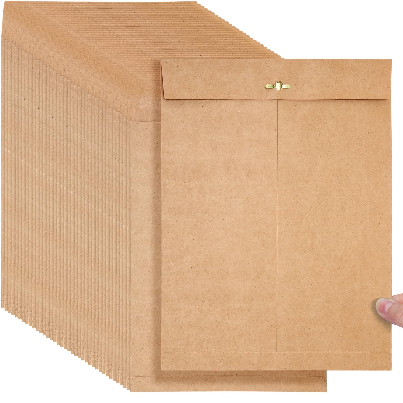 Photo 1 of Teling 50 Pcs Manilla Envelopes Clasp Kraft Catalog with Closure for Storing Mailing 28 lb Kraft Envelope Paper for Office Document School Business Home(Brown,9 * 12)