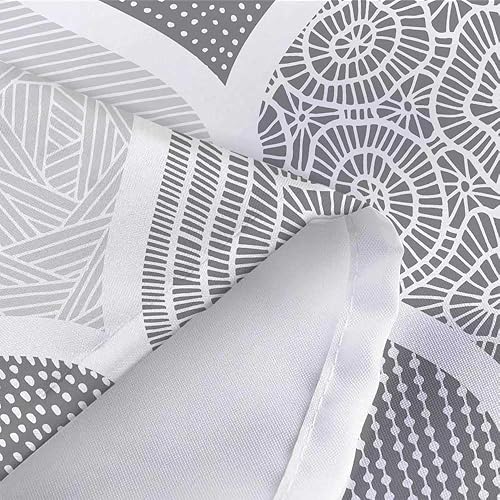 Miniatura 7 de JAWO Cortina de ducha gris retro bohemia de tela geométrica para decoración de baño, estilo bohemio, moderno, abstracto, cachemira, accesorios de