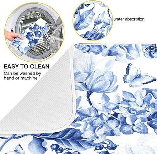 Miniatura 4 de Tatenale Tapete de secado de platos para encimera de cocina, lavable, absorbente, de microfibra, grande, resistente al calor, tapete de secado de