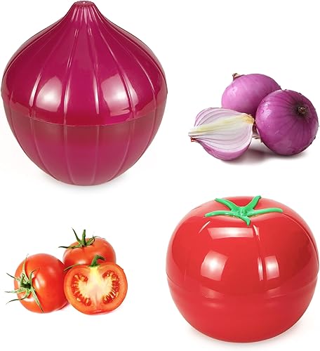 Miniatura 7 de Contenedores de almacenamiento de verduras y frutas para refrigerador, almacenamiento en forma de limón, tomate, ajo, aguacate y cebolla,