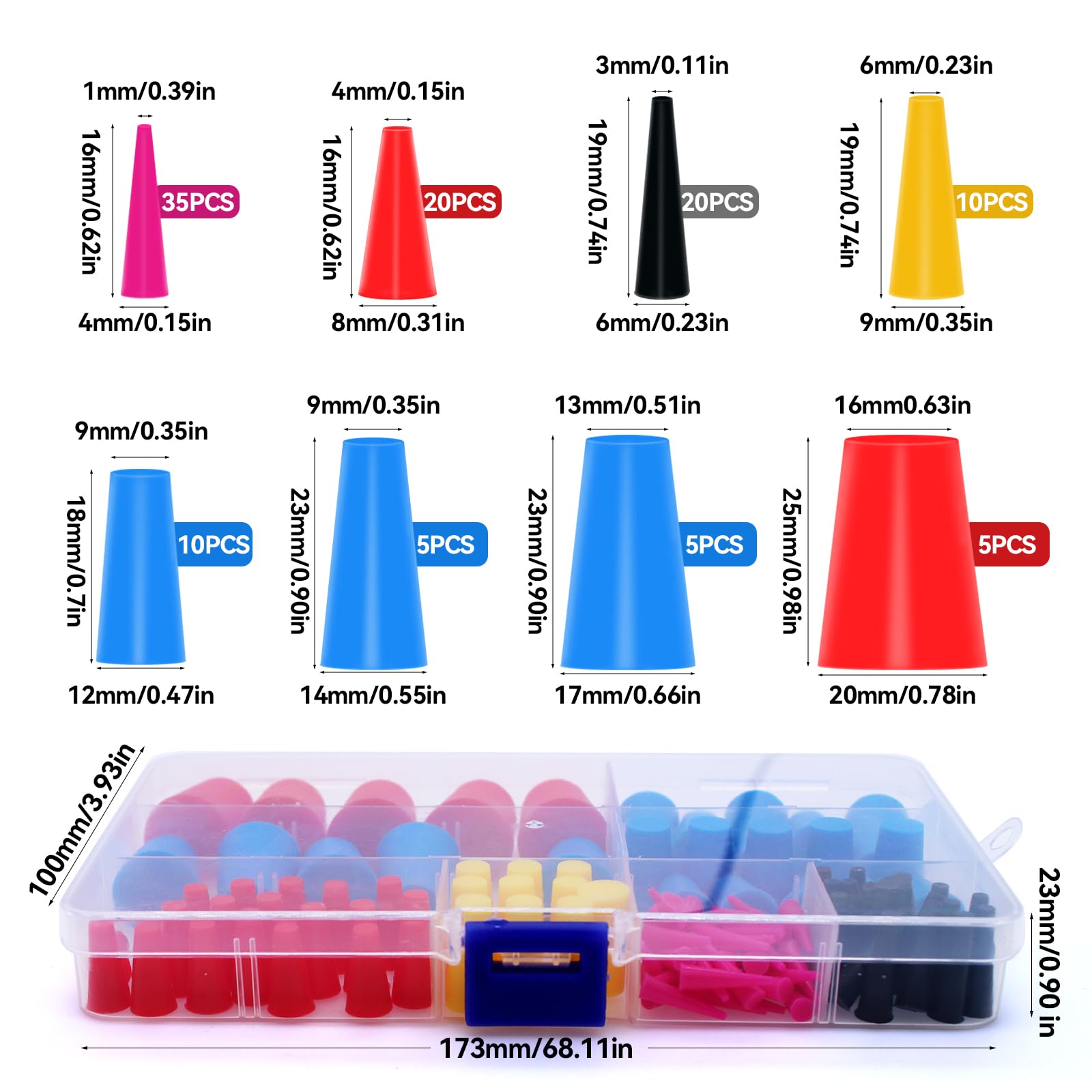 PREPARATION Kit De 100 Bouchons Coniques En Silicone Haute Température