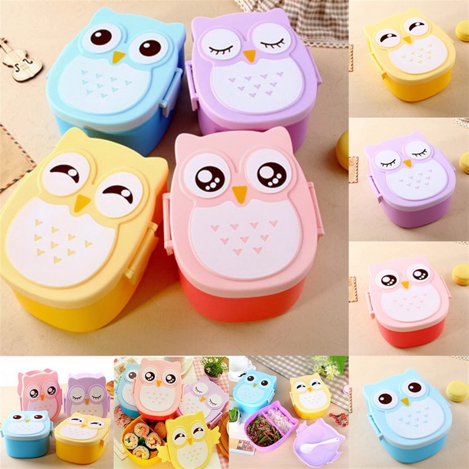 Bento Boxy Lunch Box Przenośne pojemniki na posiłki do szkoły Termos żywność piknik(Yellow)