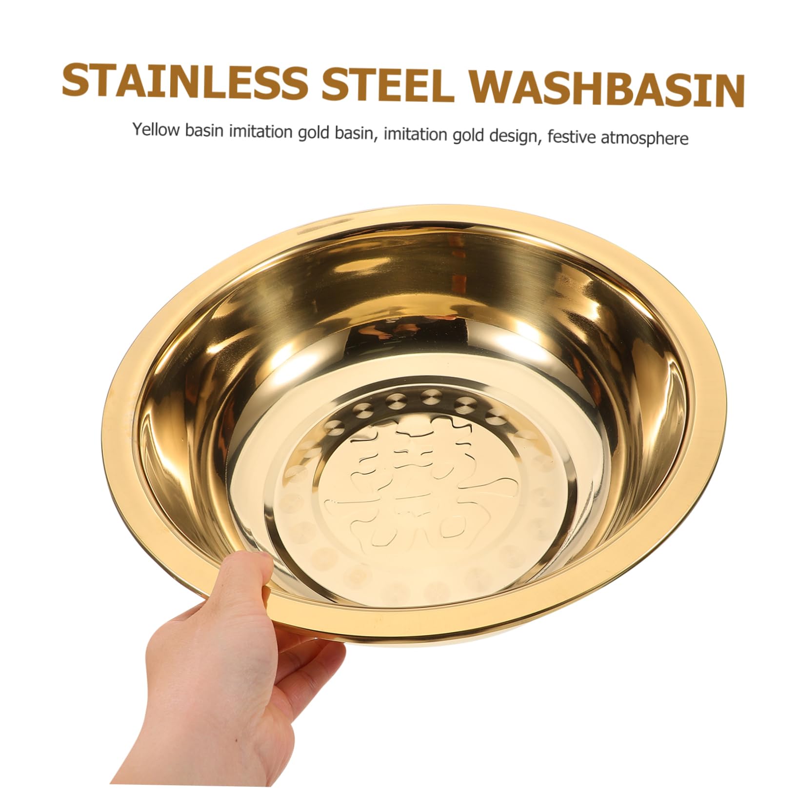 GALPADA Goldene Edelstahl Waschwanne für Küche und Salon, Groß