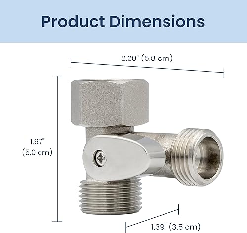 Miniatura 8 de Luxe Adaptador en T de metal con válvula de retención conexión en T de 3 tomas acabado chapado en cromo para neobidés Luxe