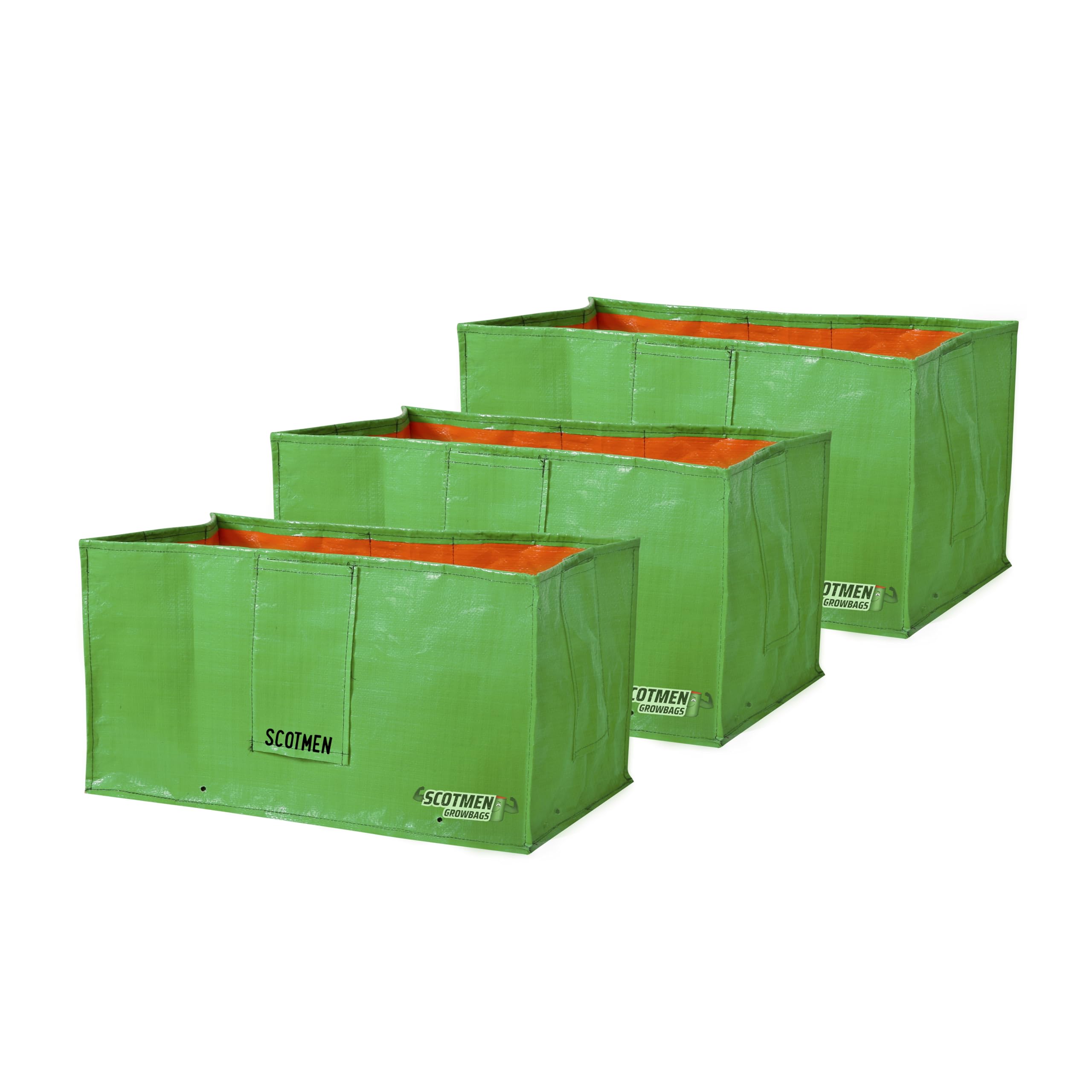 SCOTMEN HDPE UV Protected Green Colour Rectangular Plants Grow Bags for Vegetable Terrace Home Gardening Bag (24X12X12 Inch, Pack of 3)-image-49