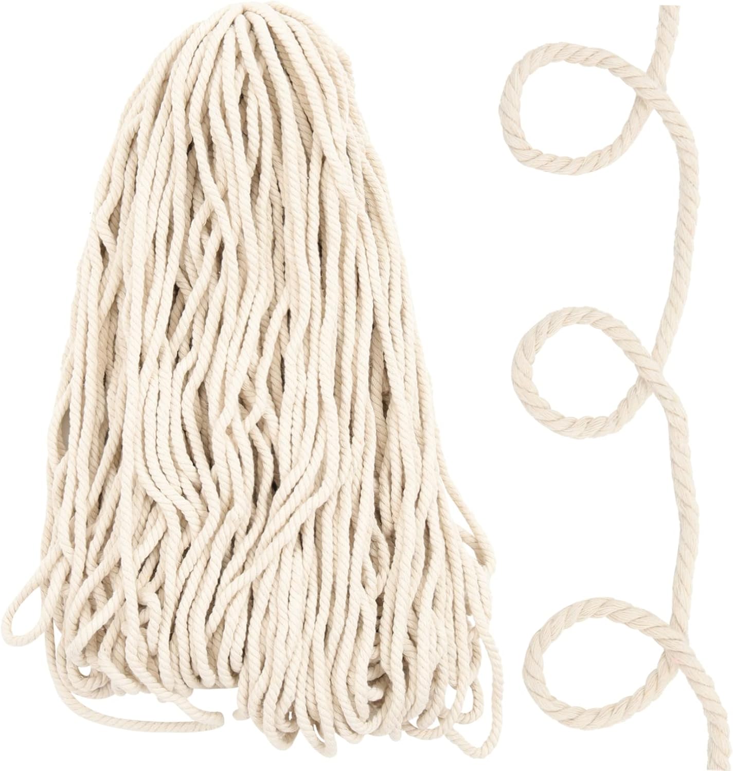 1roll Cotton Rope Hand Woven Tapestry Cord for Projects Flowerpot Hanging and Crafting of Natural Cotton String for Home Decor and Plant Hangers