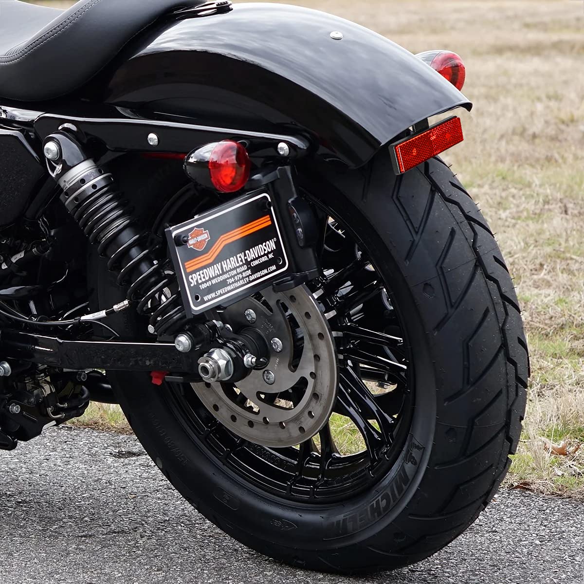 Catarifrangente universale per moto E4 posteriore stretto rosso con portatarga a T corto catarifrangente per scooter Quad omologato E, 94 x 27,5 x 20 mm