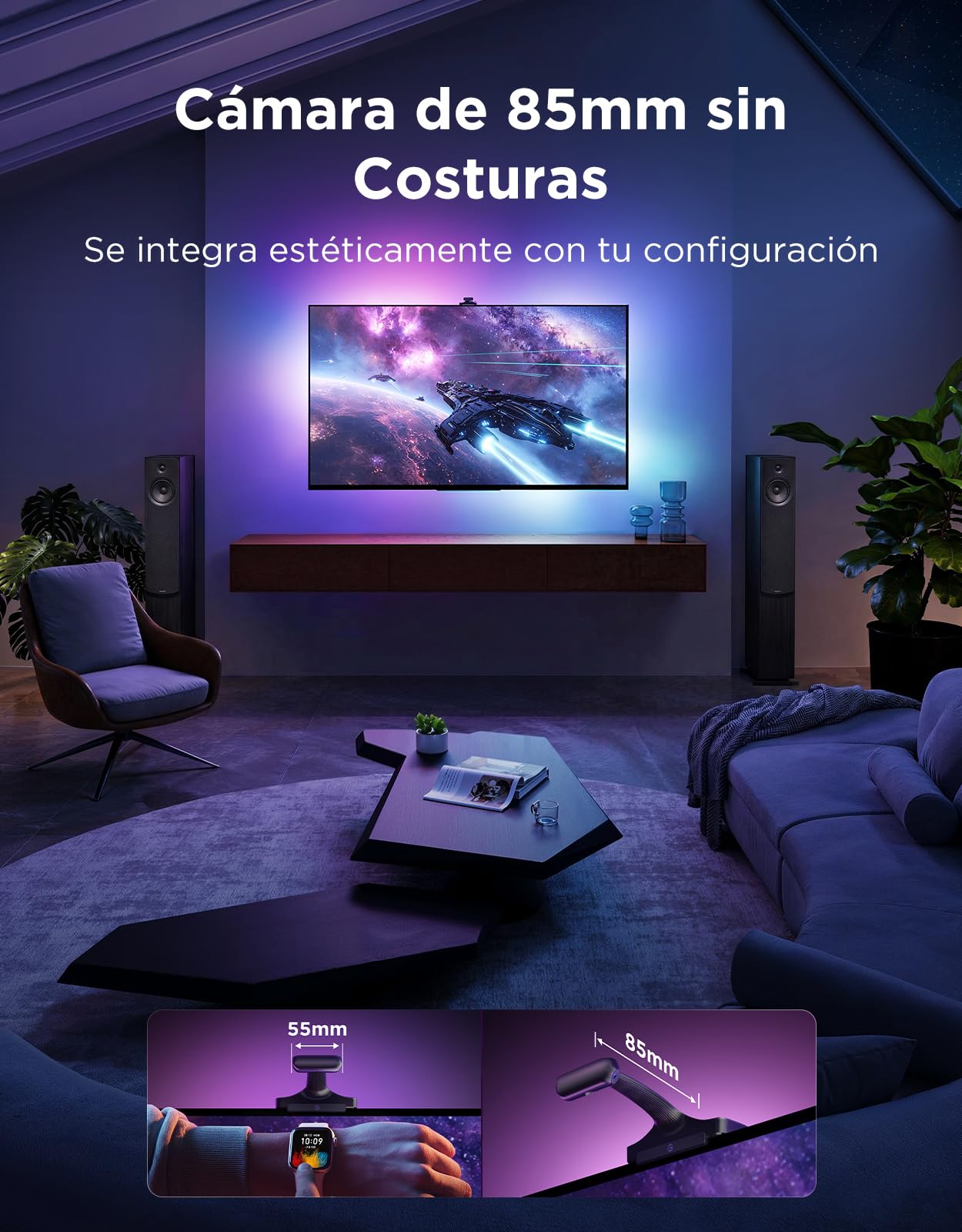 Govee TV Backlight 3 Pro Triple Cámara HDR, RGBWWIC Tira de Luces LED TV | 5 en 1 LED, 3,6M de 55-65 pulgadas, 75 LED/m, Compatible con filtro IA, APP Inteligente y Control por Voz, DreamView Sync