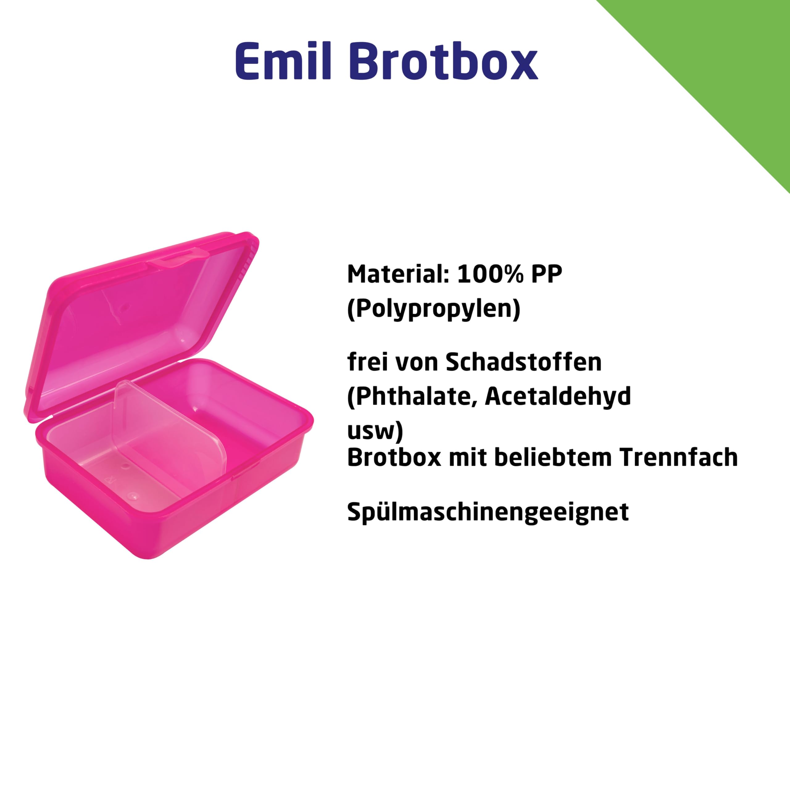 Emil Glas Trinkflasche Starterset 0,3l Nixe – mit Brotbox & 3 Verschlüsse, isolierte Kinderflasche für Kita, Kindergarten & Schulstart, schadstofffrei