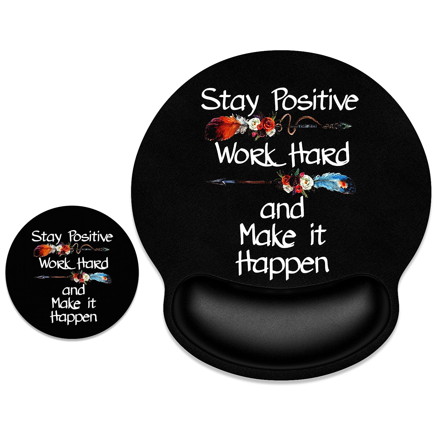 ITNRSIIET Ergonomic Mouse Pad with Wrist Support Wrist Rest Smooth Surface Non-Slip Rubber Base Comfortable Office Supplies Pain Relief, 9.8 x 9.1