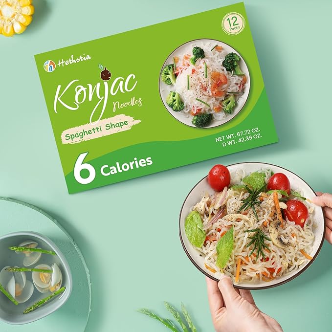 Fideos Konjac Shirataki Hethstia 12 Packs, Bajo en Carbos, Vegano miniatura 8