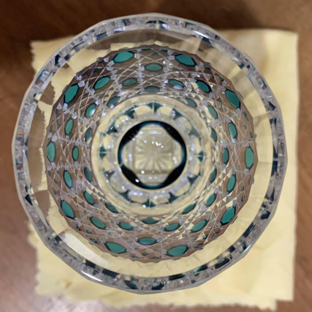 薩摩切子 最高級 籠目切子 大型 洗鉢 菓子器 薩摩切子 最高級 籠目切子