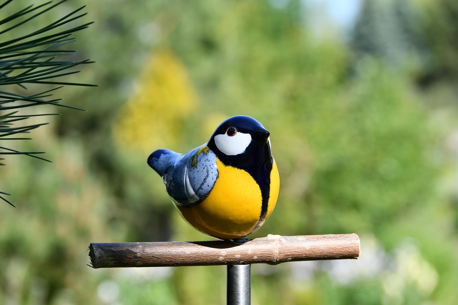 Ceramic Garden Decor - Great Tit Bird Lawn stake - Outdoor statue - Perfect, unique gifts for gardeners woman, men, yard gifts - Handmade, Frostproof, Colourful, GK607-2