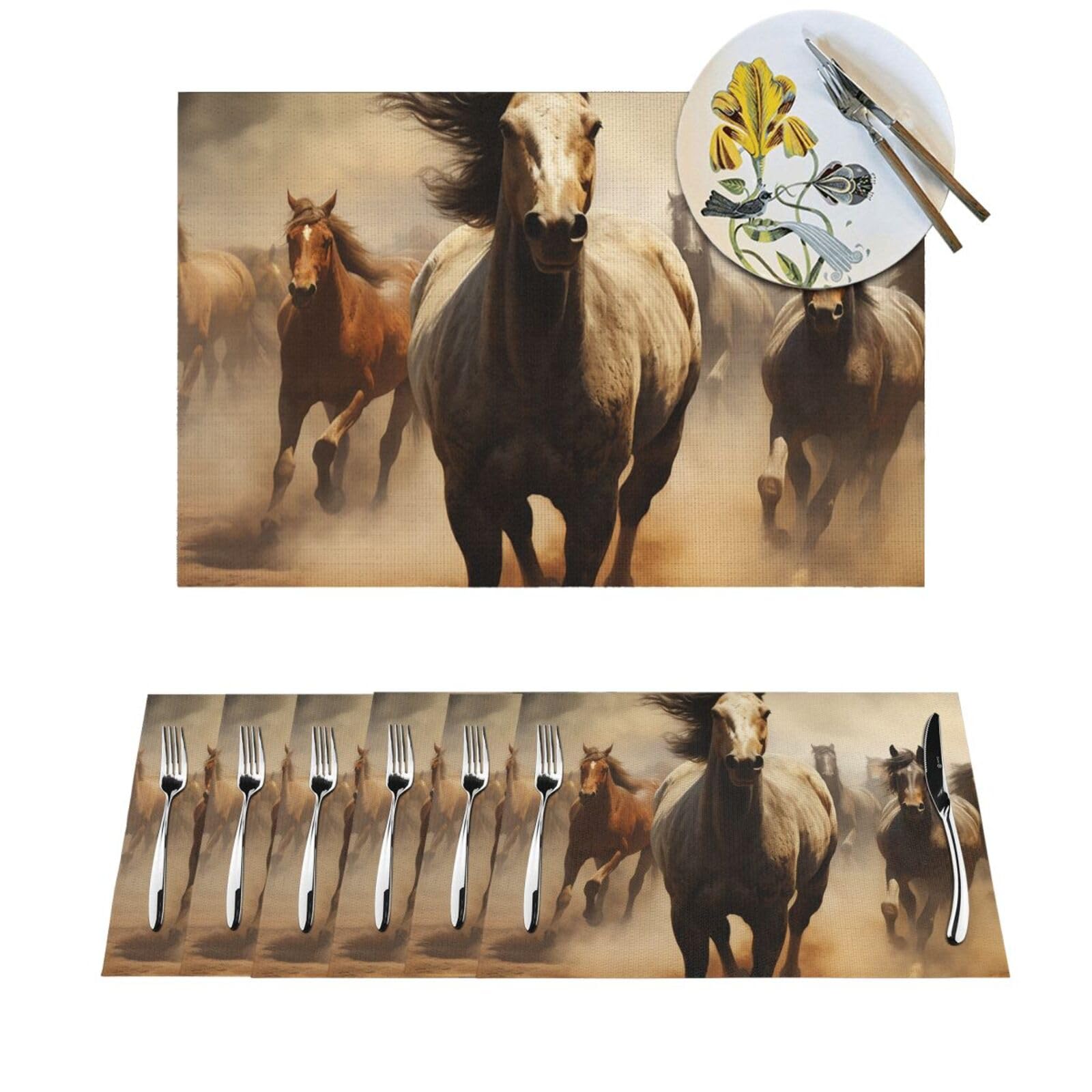 Sets de table antidérapants chevaux : finis les verres renversés et les brûlures sur la table