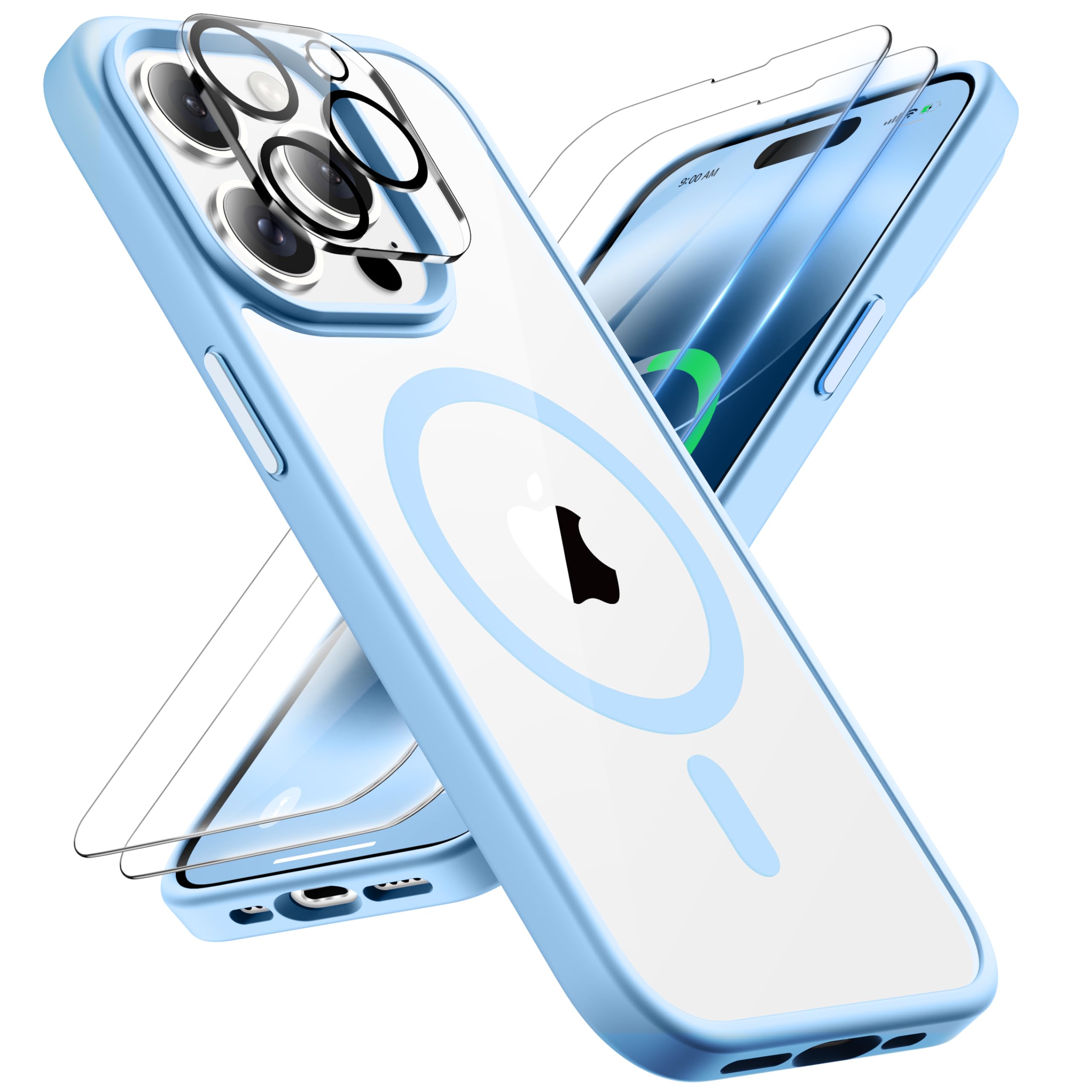 ORETECH for Magnetic iPhone 14 Pro Case, MagSafe Compatible, 15FT Drop Protection, Shockproof, Anti-Scratch, Transparent Back Phone Case with Screen &