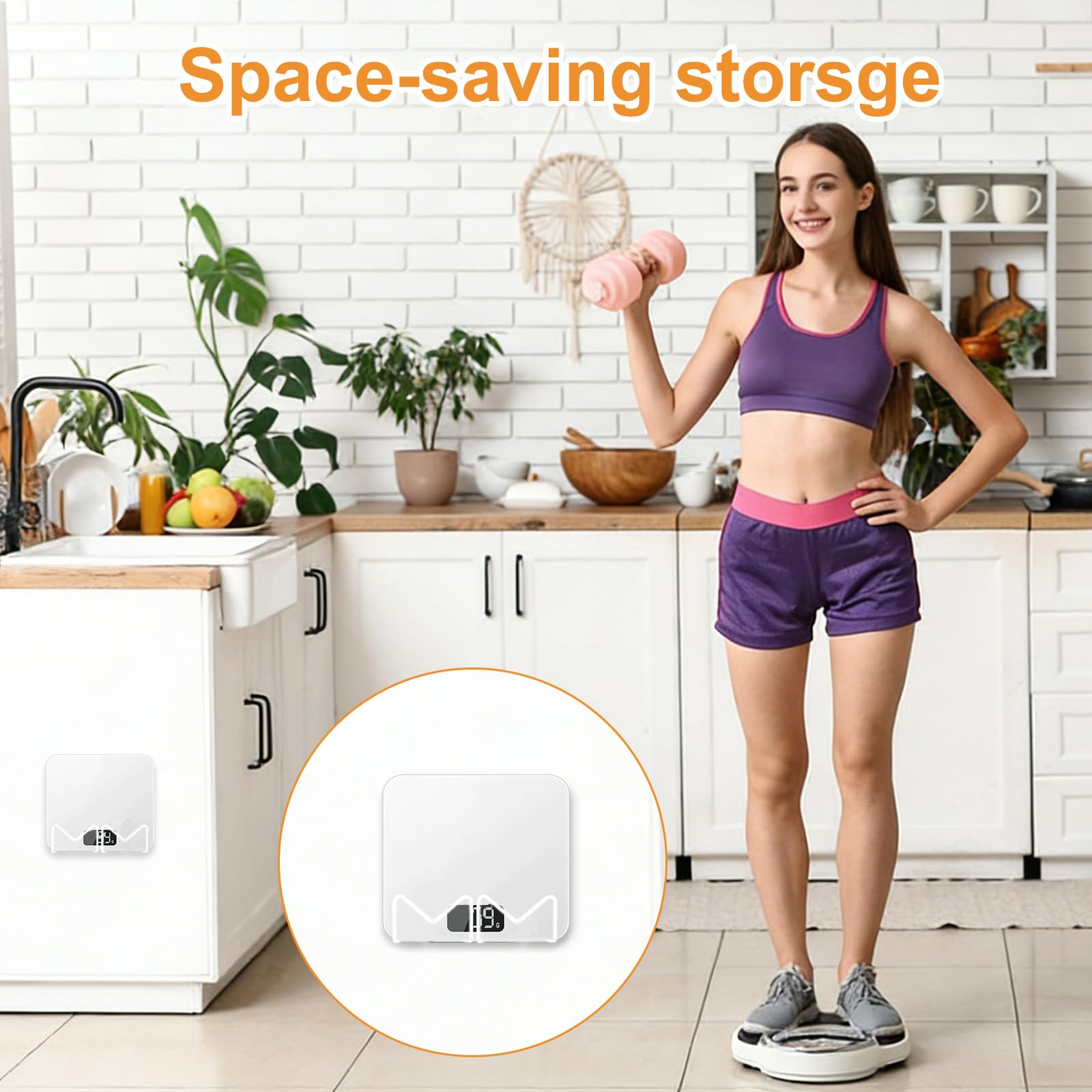 MOROBOR Support pour balance mural, 4 pièces - Support auto-adhésif ajustable polyvalent pour balance intelligente - Idéal pour la maison, le gymnase, la salle de bain, la chambre, la cuisine, la