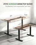 TOPSKY Moteur double 3-Stage Cadre de bureau debout, base de bureau réglable en hauteur électrique, service lourd 300 Lb Capacité, convient jusqu'à 80” Hauts de table, cadre noir seulement