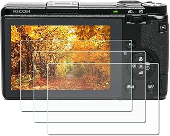 Screen Protector for Ricoh GR III GR III X GRIII GR 3 GR3 GR IIIx GRIIIx GR3x, 9H Hardness 0.3mm Ultra-thin Tempered Glass Screen, Full Coverage Edge to Edge Protection [3 Pieces]