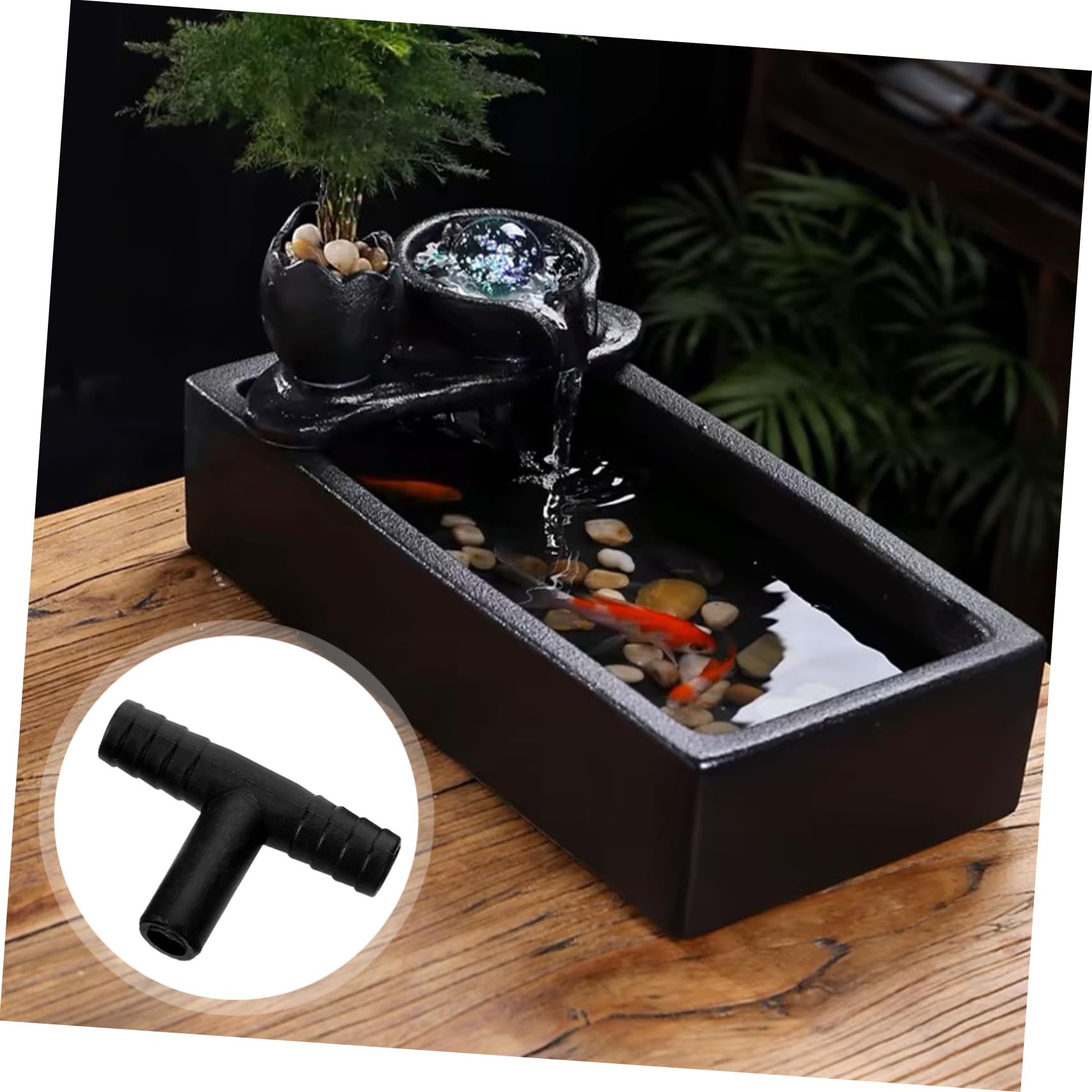 INOOMP – 10 Connecteurs De Tuyau Pour Fontaine De Bureau Ou Cascade Zen | Plastique Résistant, Diamètre 8mm | Installation Facile, Décoration Apaisante