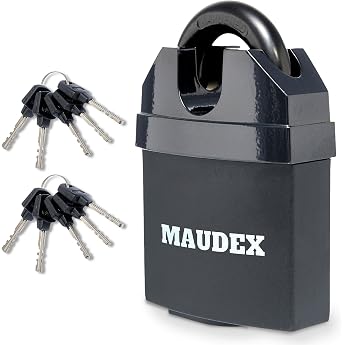 Maudex  MDL60 Schwerlast Outdoor Vorh ngeschloss mit 10 Schl ssel - 11 mm Schnittfester B gel Anti-Bohr Zylinder Sicherheitsschloss f r Tor Schuppen Container Garage