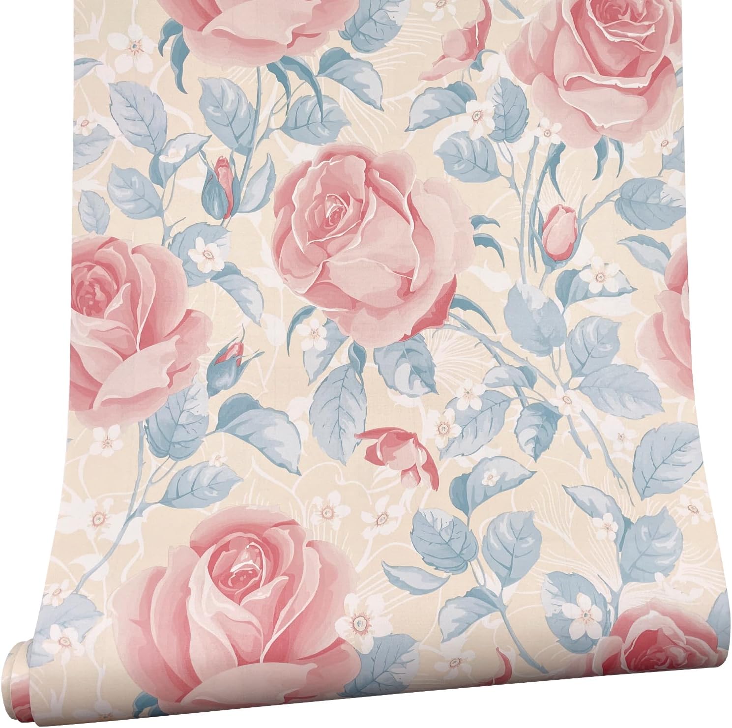 2 Pack Shelf Liners Blue Leaf Easy Apply Cabinet Drawer Papers Furniture Renovation Rose 17.7 Inch Wide