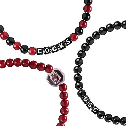 Miniatura 6 de FOCO Paquete de 3 pulseras de la amistad con cuentas con logotipo de equipo universitario de la NCAA unisex para adultos de la NCAA