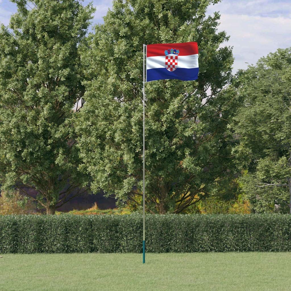 Drapeau de la Croatie de qualité supérieure avec mât en aluminium Solivagant