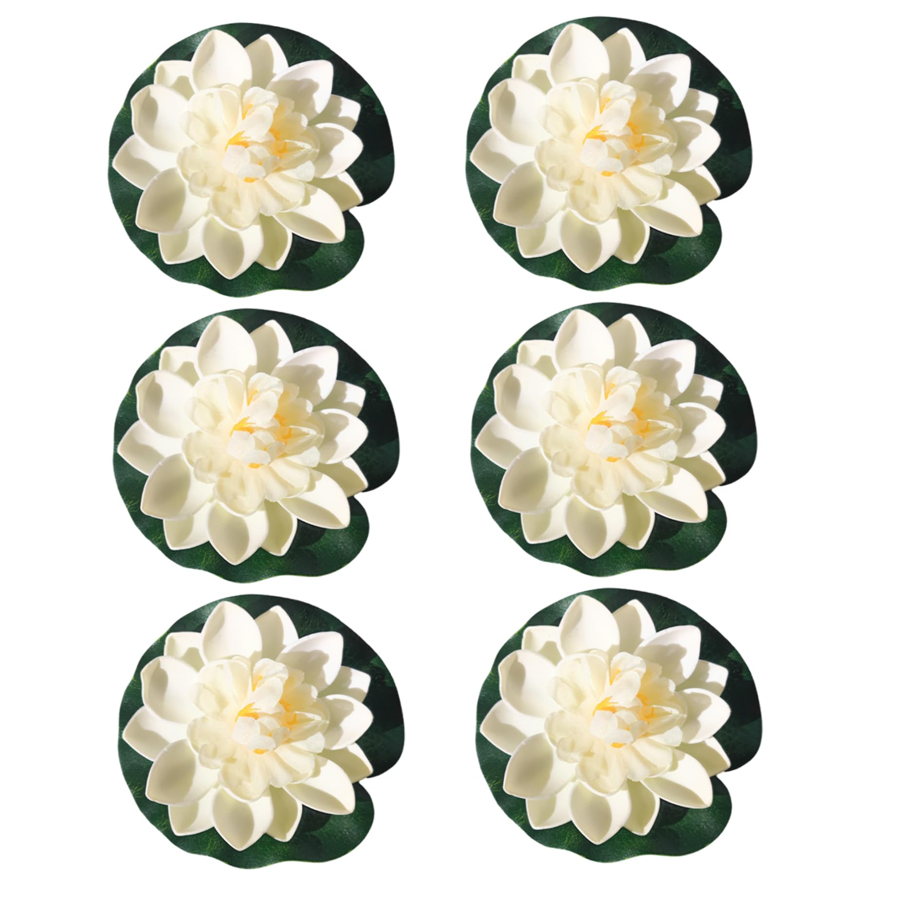 Faroby Lotus Flower Decor, 6PCS Artificial Lotus Floating Flowers, 3.9'' Realistic Water Lily for Garden Pond Aquarium Wedding Decor, Flower