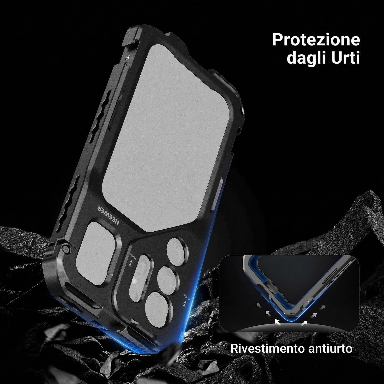 NEEWER S26 Ultra Phone Cage, Kit Stabilizzatore Rig per Video Vlog Mobile con 3 Backplate per Filtro 67mm, Obiettivo Telefono 17mm e Lente T Mount, Solo Compatibile con Samsung Galaxy S26 Ultra, PA182