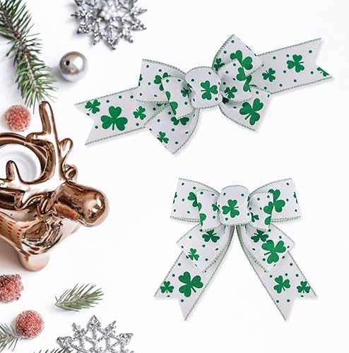 Miniatura 46 de 2 lazos de arpillera de Navidad, hechos a mano, prefabricados para coronas, adornos decorativos grandes de Navidad, decoración de árbol, lazos