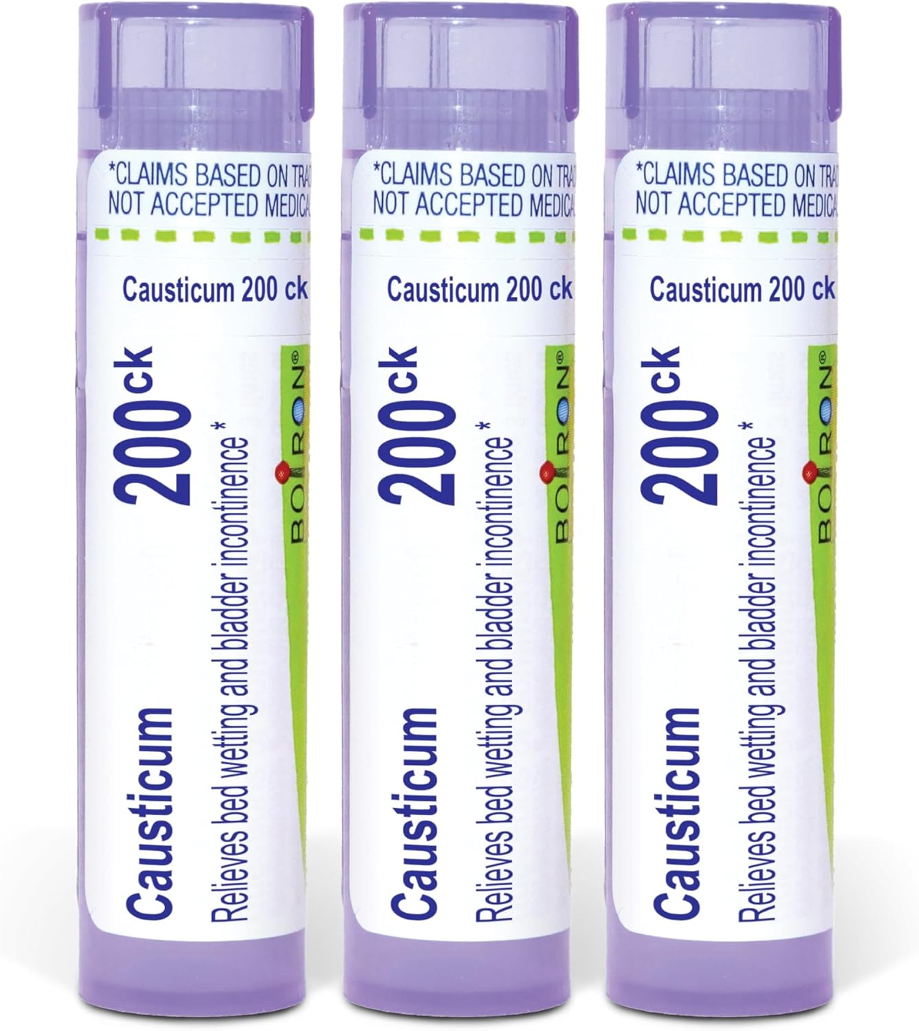 Boiron Causticum 200Ck Homeopathic Medicine for Bladder Incontinence Relief - Pack of 3 (240 Pellets)