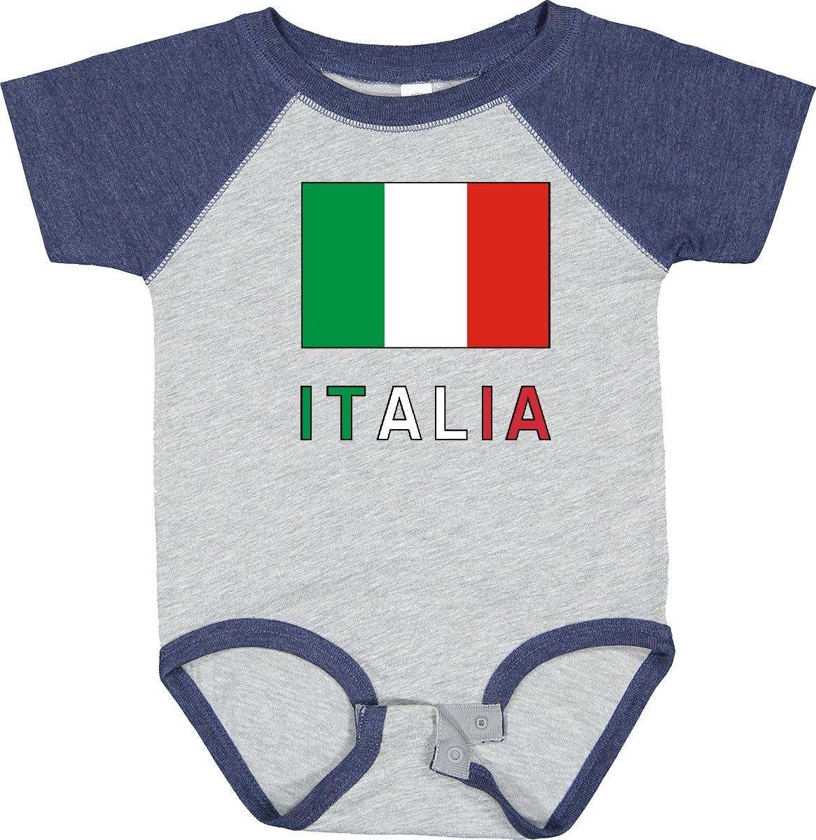inktastic Italy Flag & Italia - Black Border Baby Bodysuit