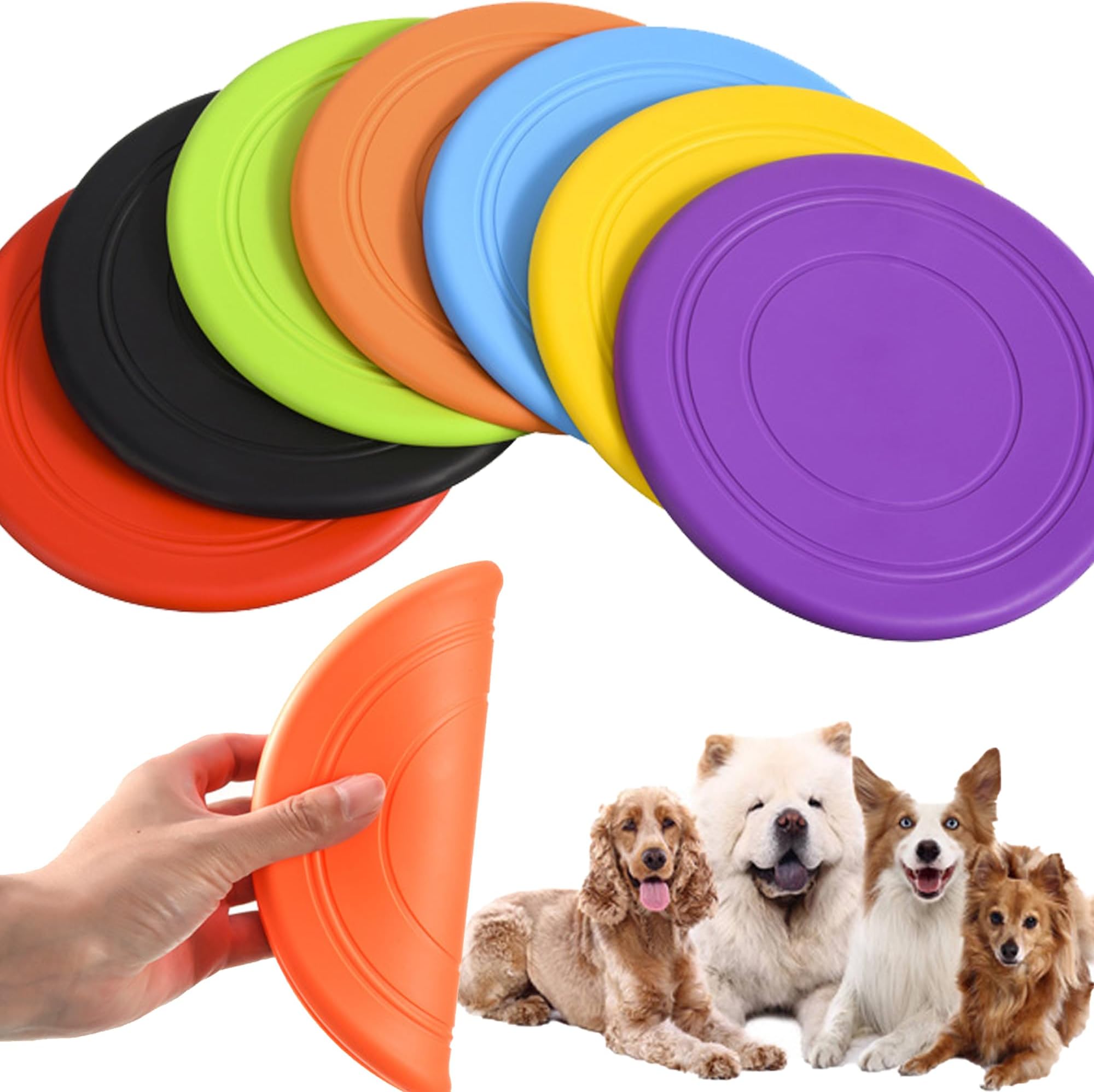 XUBX 7 Pieces Dog Flying Disc, Pet frisbee, Flying Disc Dog Toy