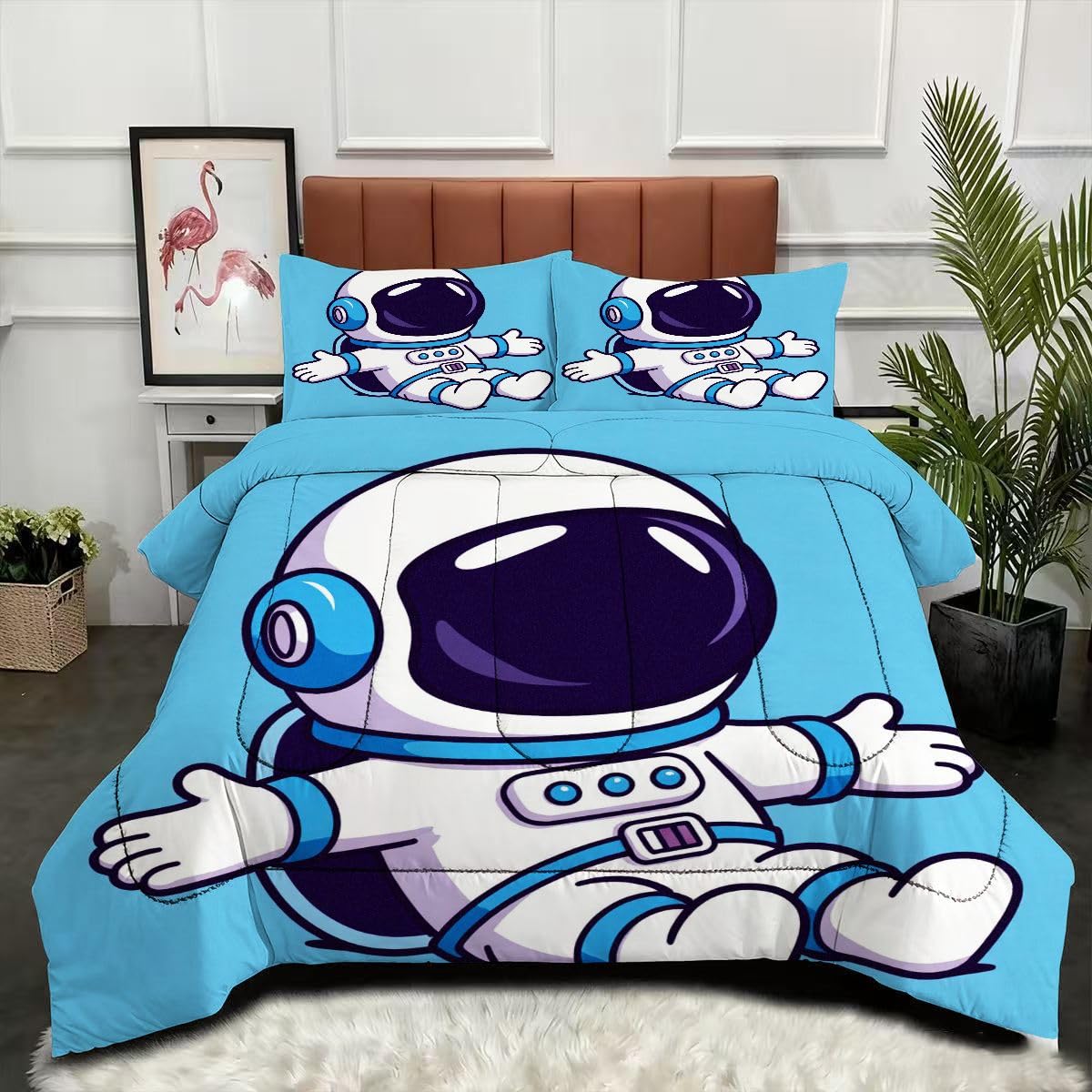 Couette 240 x 260 cm Astronaute lavable pour éliminer la transpiration et l'inconfort nocturne