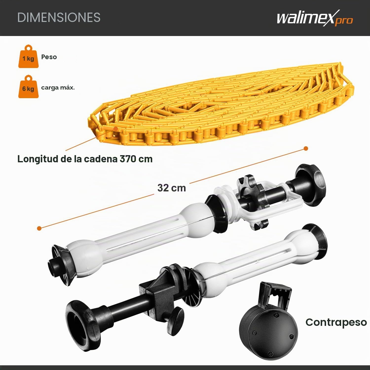Walimex Fondo expan + Cadena y Peso, Naranja
