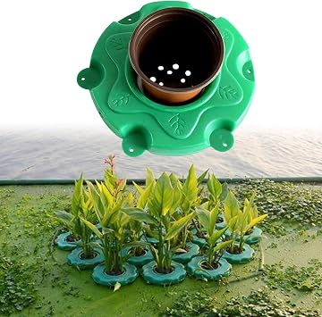 ZIMGOD Floating Pond Planter Basket, Aquaponics Floating Island Garden, Outdoor Pond Plant Pot Kit, Fish Pond/Landscape/Aquarium Plant Island Color Planter B, Size 4pc