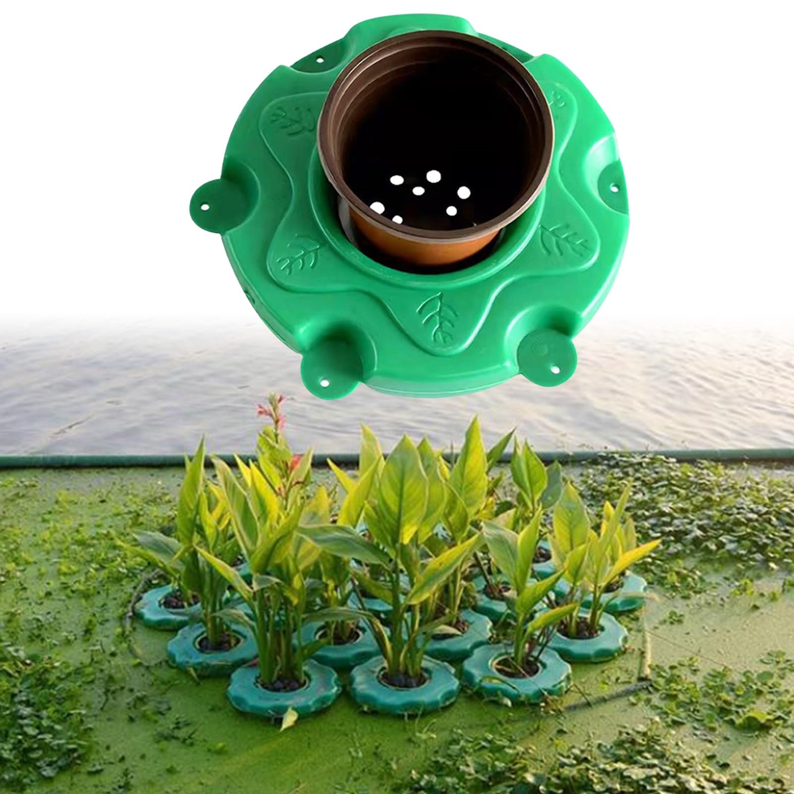 Fioriera galleggiante per piante acquatiche per laghetto acquaponica kit da giardino isola galleggiante vaso per laghetto all'aperto per pesci paesaggistica acquario pianta isola
